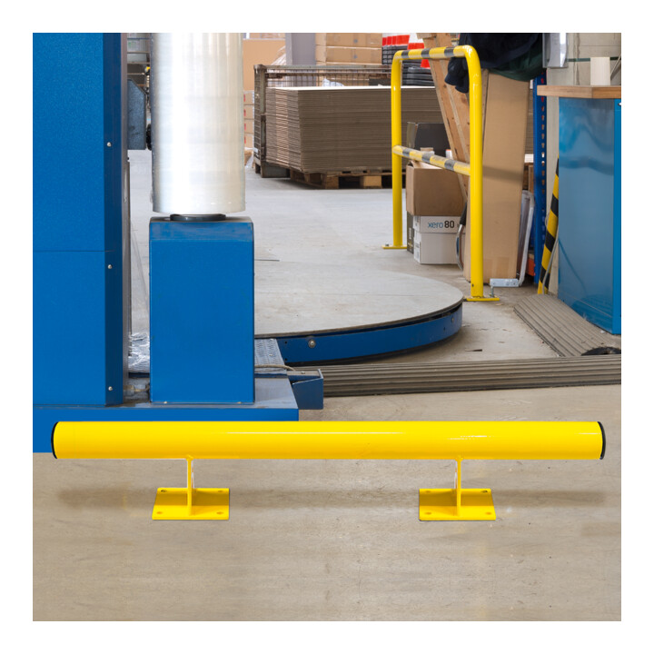 Moravia Rammschutz Barriere Rundrohr 76 x 3,0 mm Länge 1000 mm gelb zum Aufdübeln