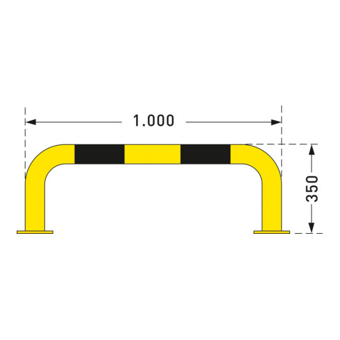 Moravia Rammschutz-Bügel Black Bull für innen 350 x 1000 mm zum Aufdübeln