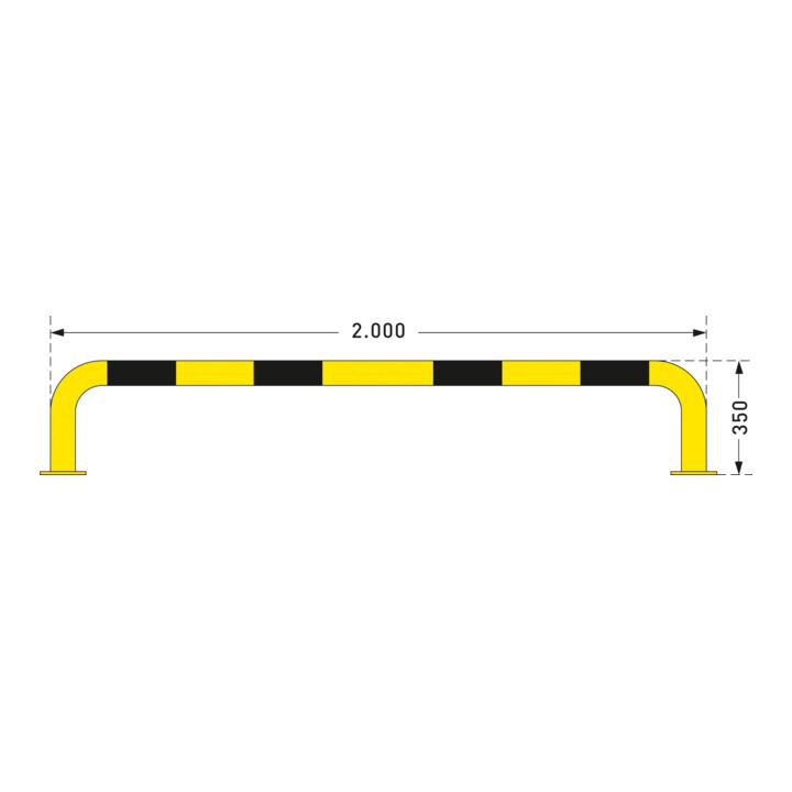 Moravia Rammschutz-Bügel Black Bull für innen zum Aufdübeln 350 x 2000 mm