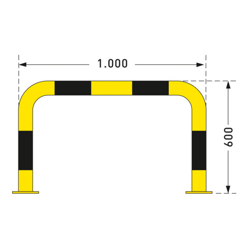 Moravia Rammschutz-Bügel Black Bull für innen zum Aufdübeln 600 x 1000 mm