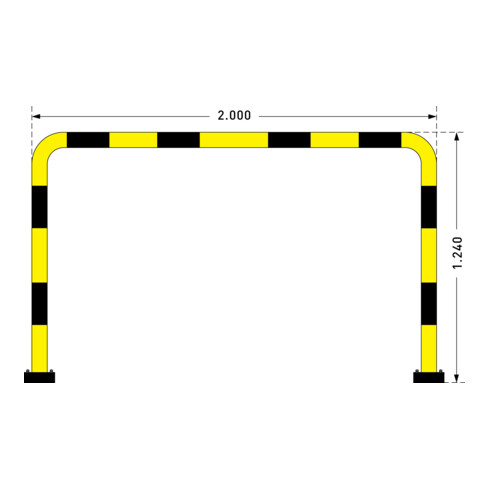 Moravia Rammschutz-Bügel Black Bull SWING für außen zum Aufdübeln 1240 x 2000 mm