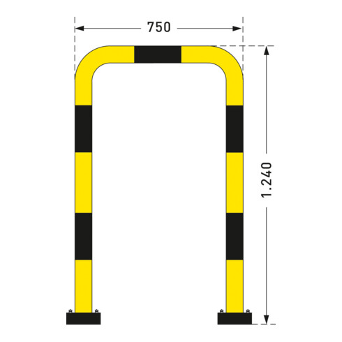 Moravia Rammschutz-Bügel Black Bull SWING für außen zum Aufdübeln 1240 x 750 mm