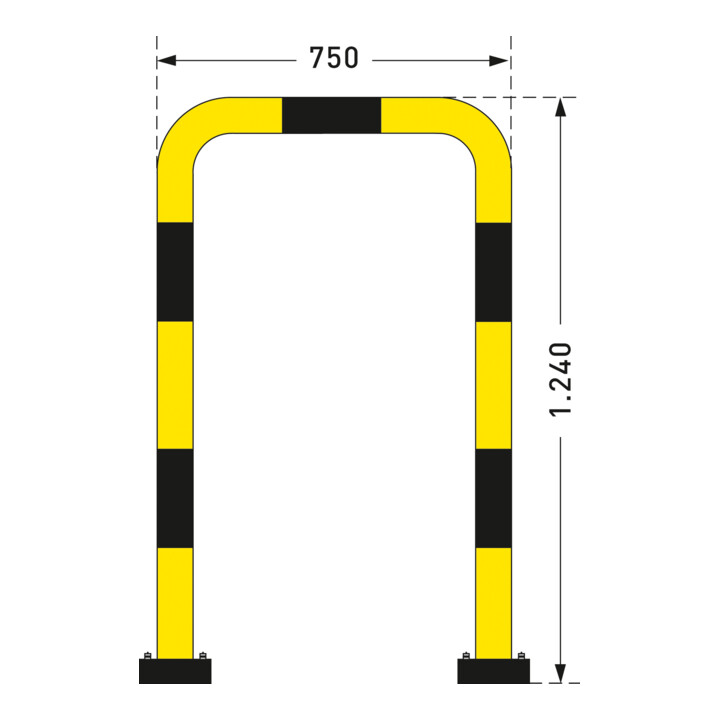 Moravia Rammschutz-Bügel Black Bull SWING für außen zum Aufdübeln 1240 x 750 mm