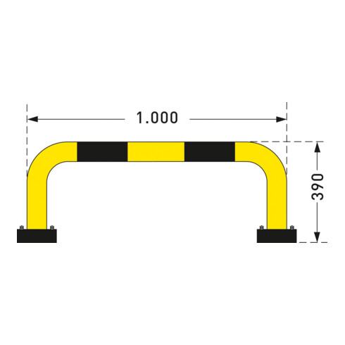 Moravia Rammschutz-Bügel Black Bull SWING für außen zum Aufdübeln 390 x 1000 mm