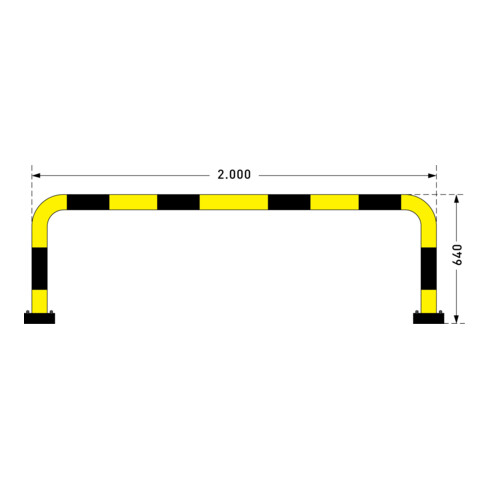 Moravia Rammschutz-Bügel Black Bull SWING für außen zum Aufdübeln 640 x 2000 mm