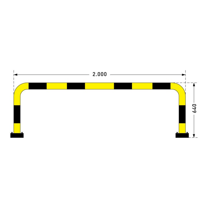 Moravia Rammschutz-Bügel Black Bull SWING für außen zum Aufdübeln 640 x 2000 mm