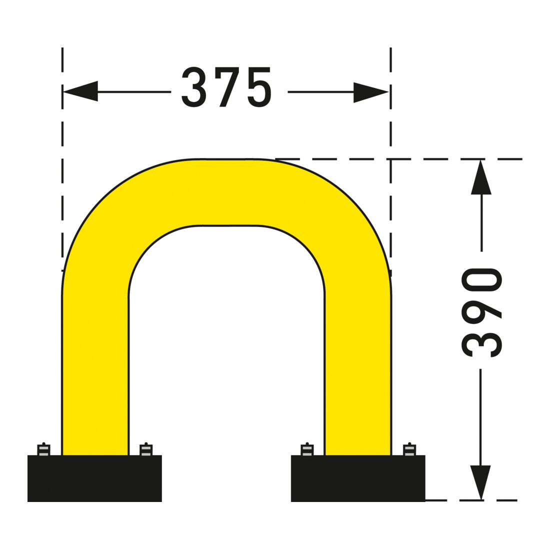 Moravia Rammschutz-Bügel Black Bull SWING für innen zum Aufdübeln 390 x 375 mm