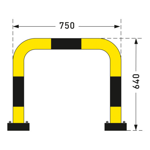 Moravia Rammschutz-Bügel Black Bull SWING für innen zum Aufdübeln 640 x 750 mm