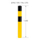 Moravia Rammschutz-Poller L Stahl schwarz/gelb 159 x 1600 mm-5