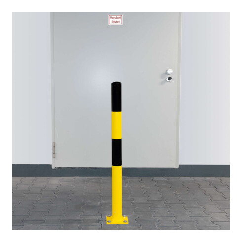 Moravia Rammschutz-Poller S Stahl schwarz/gelb 90 x 1200 mm zum Aufdübeln