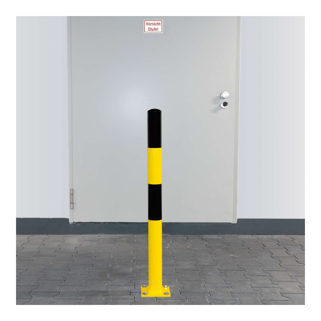 Moravia Rammschutz-Poller S Stahl schwarz/gelb 90 x 1200 mm zum Aufdübeln