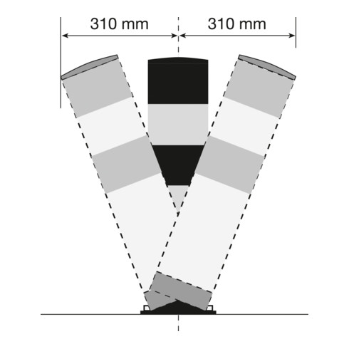Moravia Rammschutz-Poller SWING für innen, Stahl,  gelb/schw., zum Aufdübeln, 159 mm