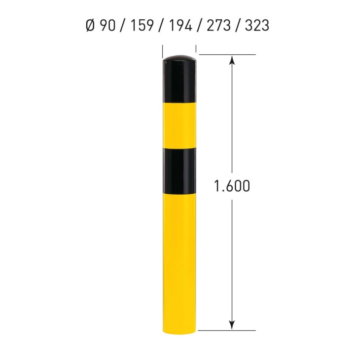 Moravia Rammschutz-Poller XL Stahl schwarz/gelb 194 x 1600 mm