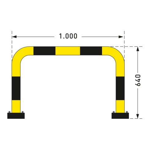 Moravia Rampe de protection contre les chocs pour l'extérieur 640 x 1000 mm