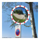 Moravia Rétroviseur de circulation rond en acier inoxydable 600 mm cadre rouge/blanc + collier 76 mm