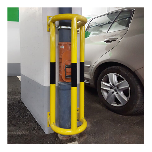 Moravia Rohrschutz Groß 1000 schwarz/gelb 1000 x 350 x 300 mm mit Wandplatten