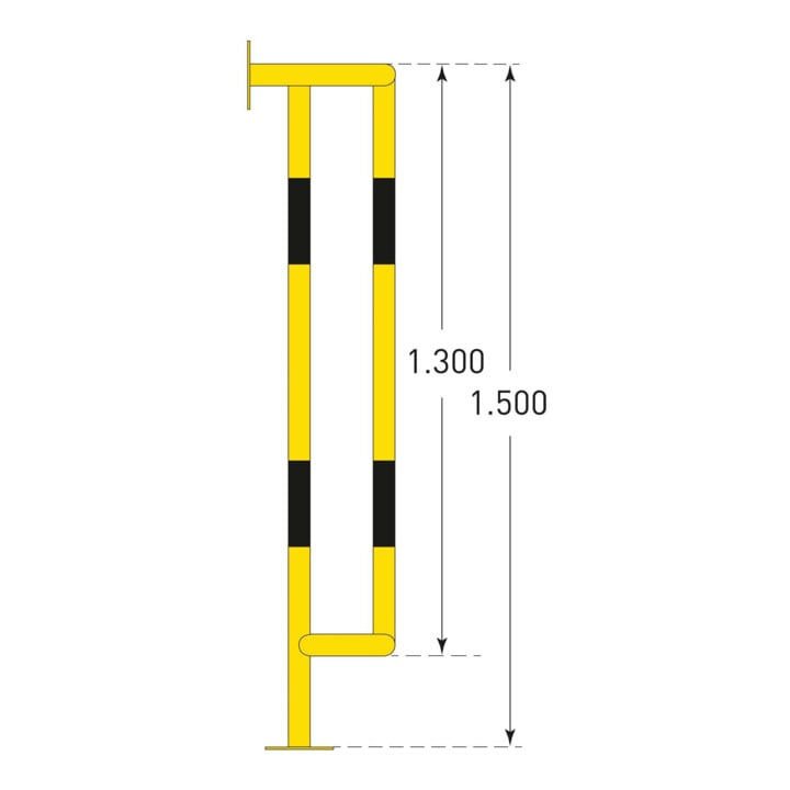 Moravia Rohrschutz Groß 1500 schwarz/gelb 1500 x 350 x 300 mm mit Boden/Wandplatten