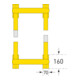 Moravia Schutzbügel für außen schwarz/gelb  Wandmontage mittels Einsteckhülse 1300 mm 48 mm-5