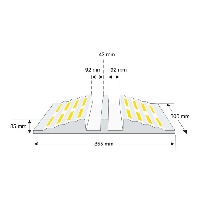 Moravia Schlauchbrücke für B/C/D Schläuche max. 75 mm 855 x 300 x 84 mm