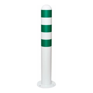MORAVIA Schutzpoller CITY Stahl feuerverzinkt 800mm Alu-Kappe grüne Reflexringen