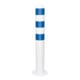 MORAVIA Schutzpoller CITY Stahl feuerverzinkt 800mm weiß Alu-Kappe blaue Reflexringe