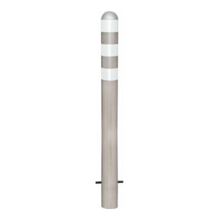 MORAVIA Schutzpoller Edelstahl Rundrohr H 1.200 mm Alu-Kappe weiße Reflexringe