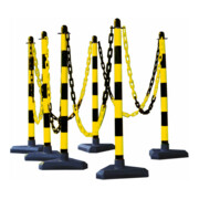 Moravia Set di supporti per catena con base triangolare, nero/giallo 10m catena, elemento di collegamento, gancio, 6pz.