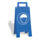 MORAVIA Signalisation pliable en plastique bleu avec symbole Utiliser une protection de tête