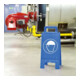 MORAVIA Signalisation pliable en plastique bleu avec symbole Utiliser une protection de tête