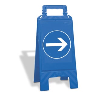 MORAVIA Signalisation pliable en plastique bleu flèche gauche/droite