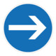 MORAVIA Signalisation pliable en plastique bleu flèche gauche/droite
