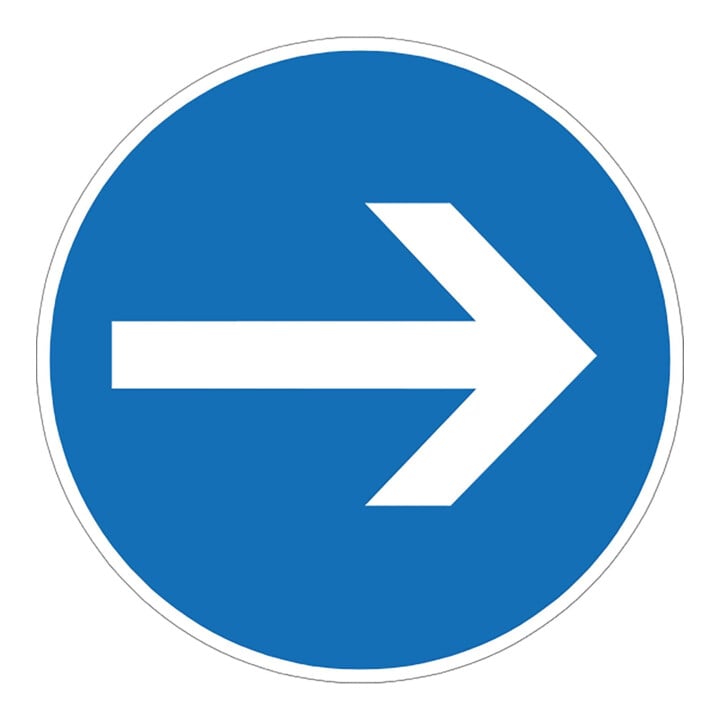 MORAVIA Signalisation pliable en plastique bleu flèche gauche/droite