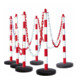 Moravia Support à chaîne Set pied rond rechargeable rouge/blanc 10 m chaîne + connecteur + 6 crochets-1