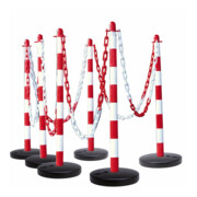 Moravia Support à chaîne Set pied rond rechargeable rouge/blanc 10 m chaîne + connecteur + 6 crochets