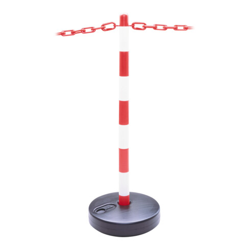 Moravia Support à chaîne Set pied rond rechargeable rouge/blanc 10 m chaîne + connecteur + 6 crochets