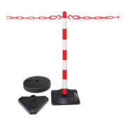 Moravia Support à chaîne Set pied rond rechargeable rouge/blanc 10 m chaîne + connecteur + 6 crochets-3