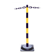 Moravia Support de chaîne léger noir/jaune 40 × 870 mm avec pied en caoutchouc dur carré