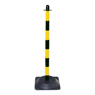 Moravia Support de chaîne léger noir/jaune 40 × 870 mm avec pied en caoutchouc dur carré