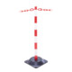 Moravia Support de chaîne léger rouge/blanc 40 × 870 mm avec pied carré en caoutchouc dur-1