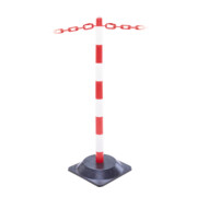 Moravia Support de chaîne léger rouge/blanc 40 × 870 mm avec pied carré en caoutchouc dur