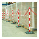 Moravia Support de chaîne léger rouge/blanc 40 × 870 mm avec pied carré en caoutchouc dur-2