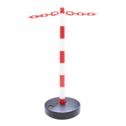 Moravia Support de chaîne léger rouge/blanc 40 × 870 mm avec pied rond, support en plastique + remplissable