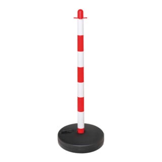 Moravia Support de chaîne léger rouge/blanc 40 × 870 mm avec pied rond, support en plastique + remplissable