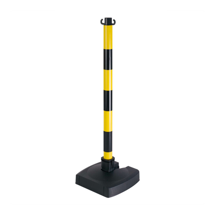 Moravia Support de chaîne pliable noir/jaune 50 × 900 mm avec 2 crochets à chaîne + plaque de base