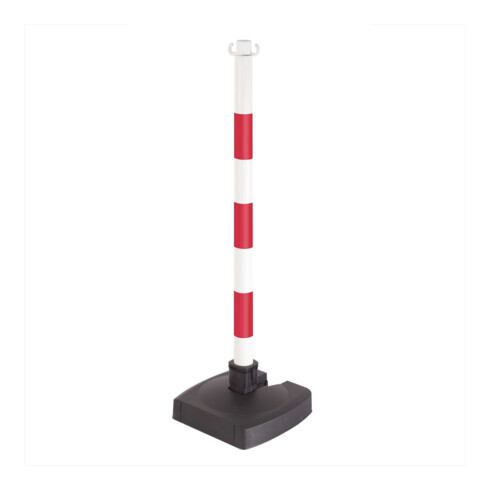 Moravia Support de chaîne pliable rouge/blanc 50 × 900 mm avec 2 crochets et plaque de pied