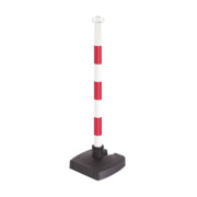 Moravia Support de chaîne pliable rouge/blanc 50 × 900 mm avec 2 crochets et plaque de pied-3