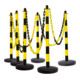 Moravia Support de chaîne Set Pied rond rechargeable noir/jaune 10 m chaîne + connecteur + 6 crochets-1