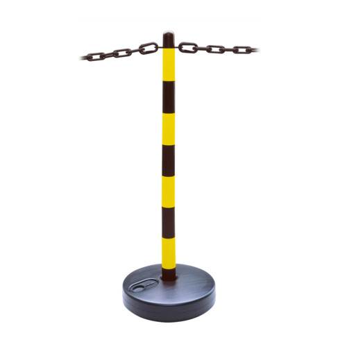Moravia Support de chaîne Set Pied rond rechargeable noir/jaune 10 m chaîne + connecteur + 6 crochets