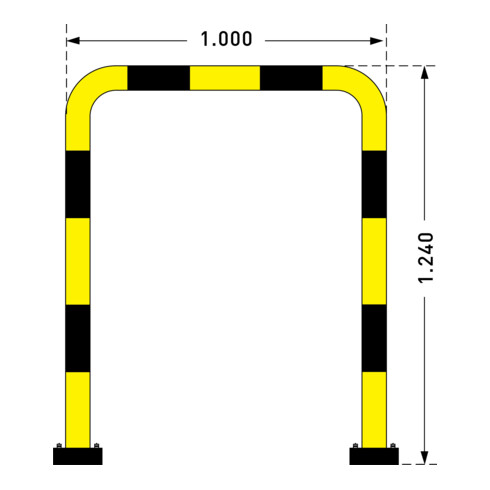 Moravia Support de protection contre les chocs Black Bull SWING pour fixation intérieure 1240 x 1000 mm