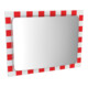 Moravia Verkehrsspiegel aus Edelstahl 600 x 800 mm Rahmen rot/weiß + 76er Schelle-2